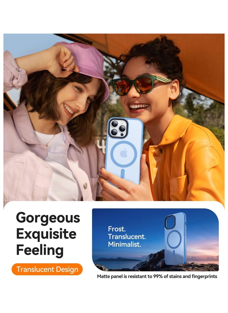 Magnetic Case For iPhone 11 Pro 5.8 Case Compatible with MagSafe Military Grade Protection Shockproof Translucent Matte Case Anti Scratch Shockproof Phone Case (Light Blue)