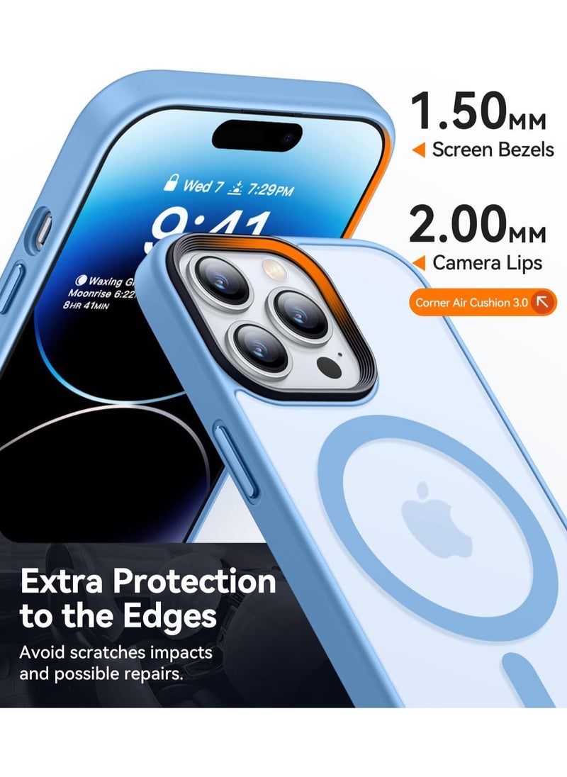 Magnetic Case For iPhone 11 Pro 5.8 Case Compatible with MagSafe Military Grade Protection Shockproof Translucent Matte Case Anti Scratch Shockproof Phone Case (Light Blue)