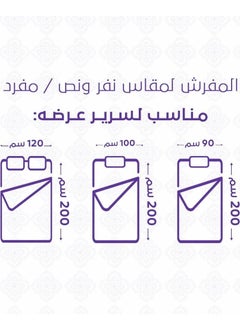 ميلين مفرش صيفي مفرد ونص مضغوط حشوة خفيفة 4 قطع -استيل - أخضر - أزرق  - Image 2