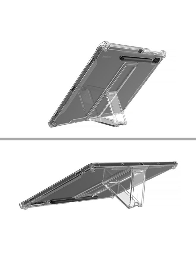 for Samsung Galaxy Tab S10 Plus / S9 FE Plus / S9 Plus Case Cover,Transparent flash ultra-thin shockproof hard protective cover with bracket, built-in bracket, TPU inner bumper，Clear - Image 2