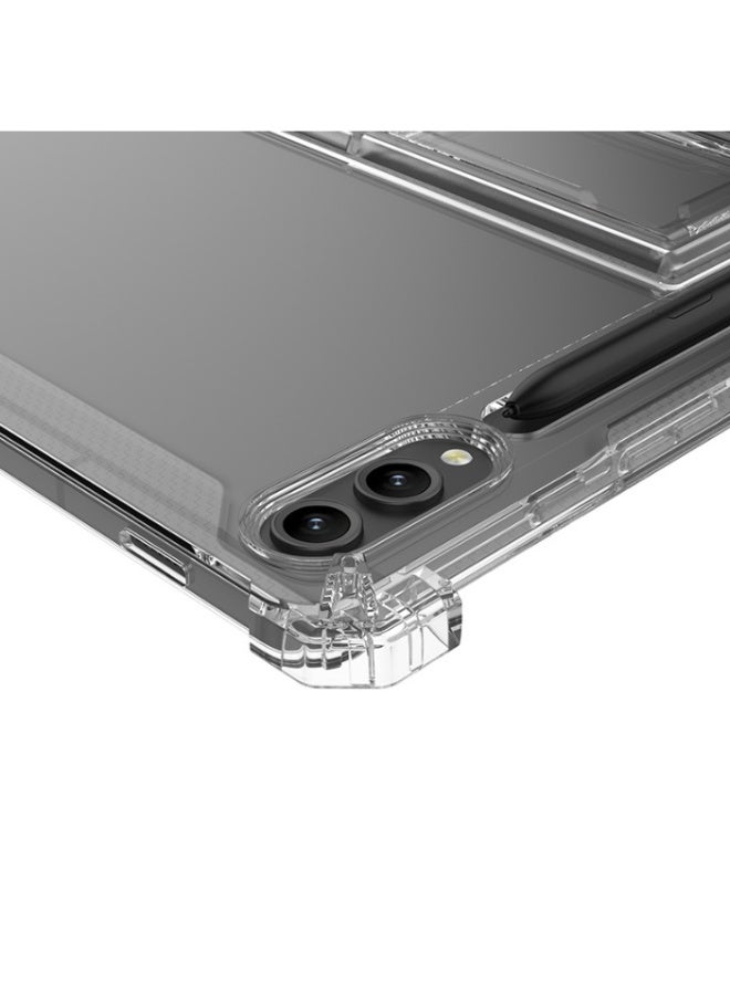 for Samsung Galaxy Tab S10 Plus / S9 FE Plus / S9 Plus Case Cover,Transparent flash ultra-thin shockproof hard protective cover with bracket, built-in bracket, TPU inner bumper，Clear - Image 3