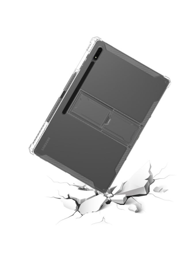 for Samsung Galaxy Tab S10 Plus / S9 FE Plus / S9 Plus Case Cover,Transparent flash ultra-thin shockproof hard protective cover with bracket, built-in bracket, TPU inner bumper，Clear - Image 5