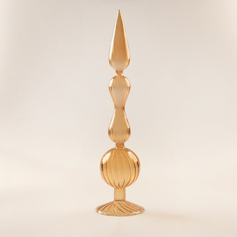 Homez glass Ramadan decorative piece, beige 10.5*10.5*60.5cm - Image 1