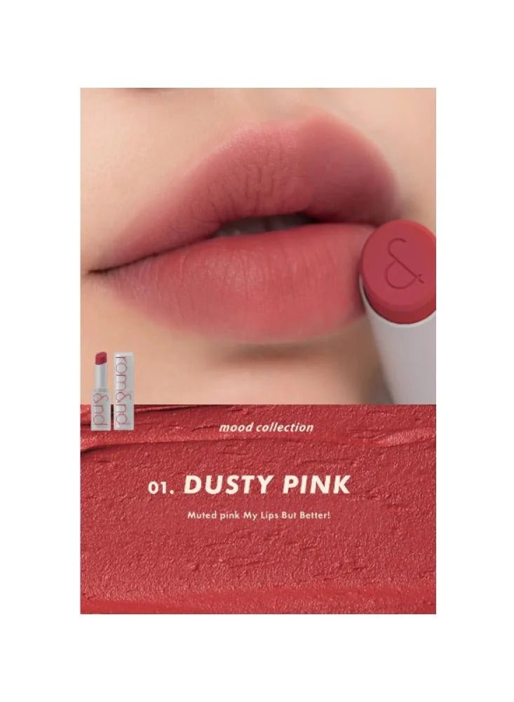 rom&nd Zero Matte Lipstick 01 DUSTY PINK - Image 2