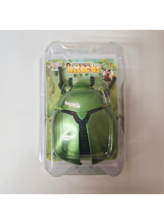 Creative Coil Chain Simulation Fighting Beetle Bees Ladybug Scarab Mono Fairy Insect Model Educational Toys-Color:Green Scarab (37g)  - Image 1