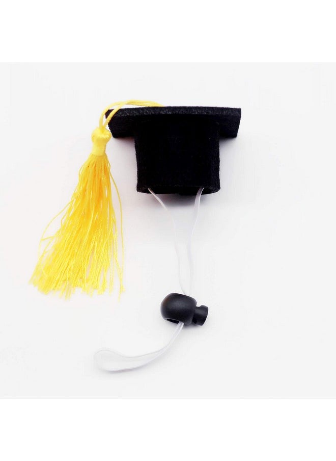 Soochat - Mini Graduation Caps With Tassel Small Animal Bachelor Hat Graduation Photo Props Hat Holiday Costume Accessory 2 Pcs (Yellow) - Image 1