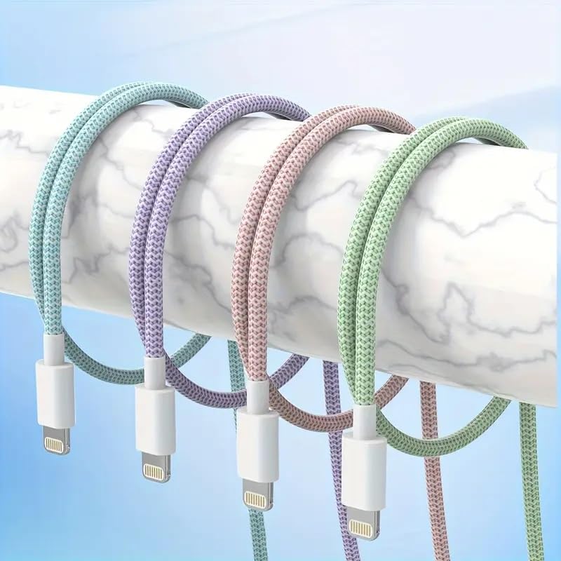 Punnkk Braided USB-C to Lightning Fast Charging Cable Compatible for iPhone 14, 13, 12,11, X, 8, 7, 6, 5, iPad Air, Pro, Mini, iPad Blue Color - Image 4