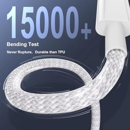 Punnkk Braided USB-C to Lightning Fast Charging Cable Compatible for iPhone 14, 13, 12,11, X, 8, 7, 6, 5, iPad Air, Pro, Mini, iPad Blue Color - Image 3