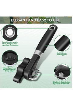 KASTWAVE Can Opener, Kitchen Safety for Restaurant No Sharp Edges Arthritis Camping Can Open tool Side Cut Manuel Hand Held Smooth Edge Ergonomic  - Image 2