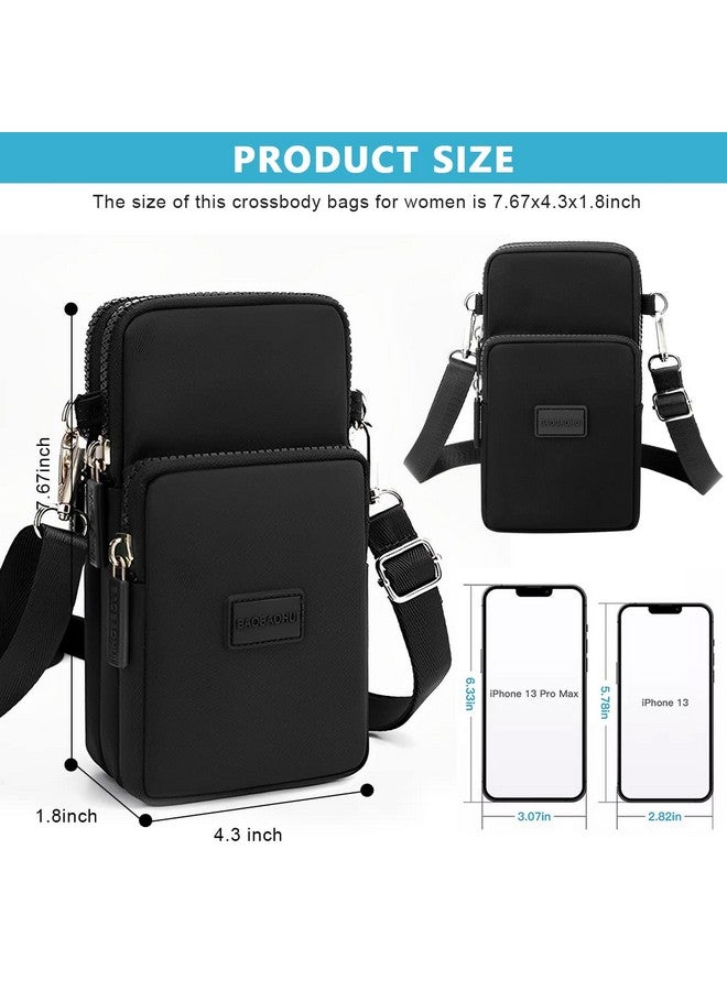 PALAY PALAY® Small Crossbody Phone Bag for Women Mini Wallet Shoulder Crossbody Phone Bag with Earphone Cable Hole Wallet Clutch Bag for Women, Black  - Image 2