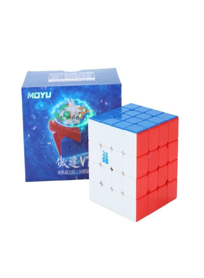 Cuberspeed Moyu AoSu V7 Flagship 4x4 Magnetic Stickerless Speed Cube 96 Magnets (Single-Track) - Image 1