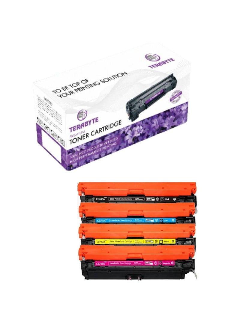 Terabyte 307A Toner Cartridge Compatible CE740A CE741A CE742A CE743A  For  Color Laser Jet Series CP5220 CP5221 CP5223 CP5223dn CP5223n CP5225dn (307A / CE740A / CE741A / CE742A / CE743A) - Image 1