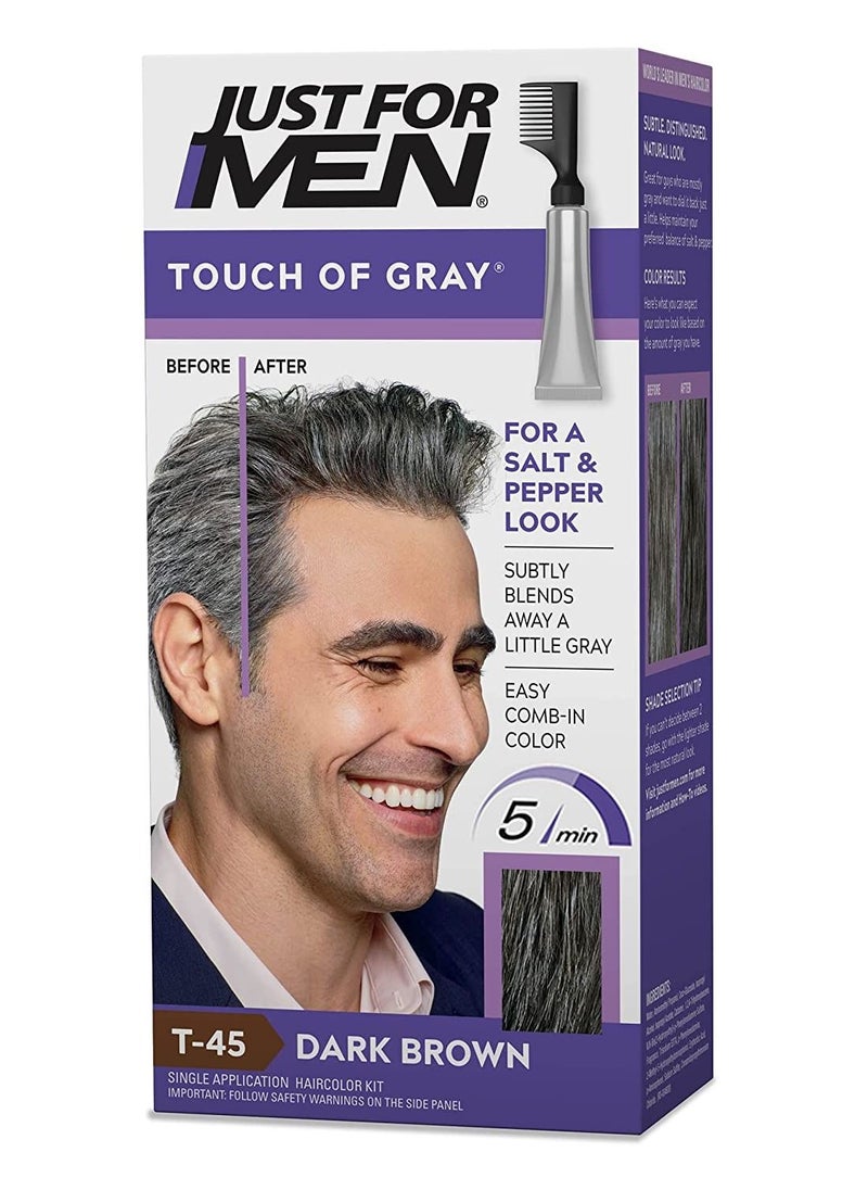 Just For Men - Touch of Gray, Hair Coloring with Comb Applicator - Dark Brown - Image 1