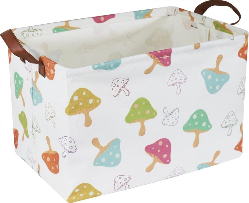 CLOCOR Rectangular Storage Basket,Waterproof Gift Basket,Room Decor(Mushroom) - Image 1