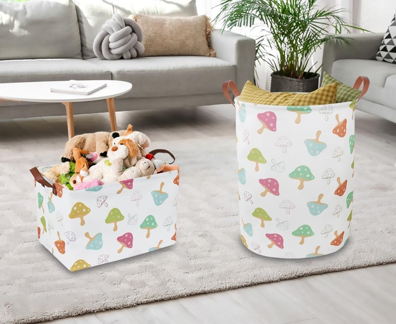 CLOCOR Rectangular Storage Basket,Waterproof Gift Basket,Room Decor(Mushroom) - Image 2