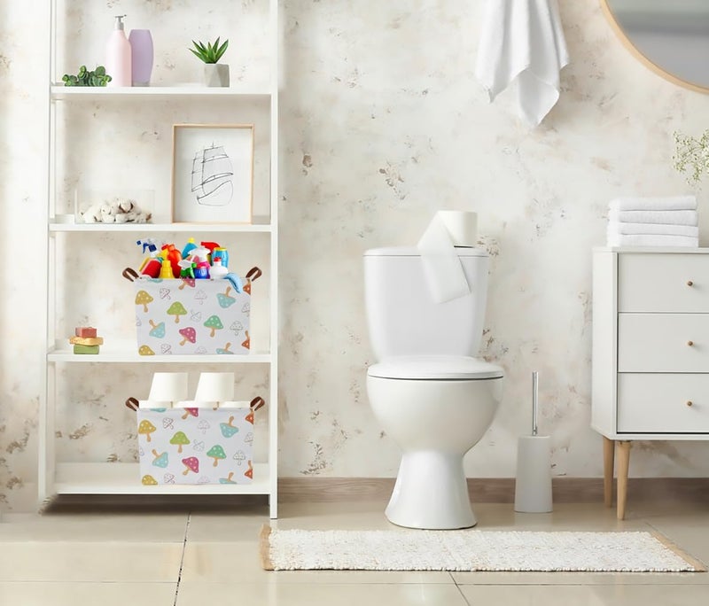 CLOCOR Rectangular Storage Basket,Waterproof Gift Basket,Room Decor(Mushroom) - Image 4