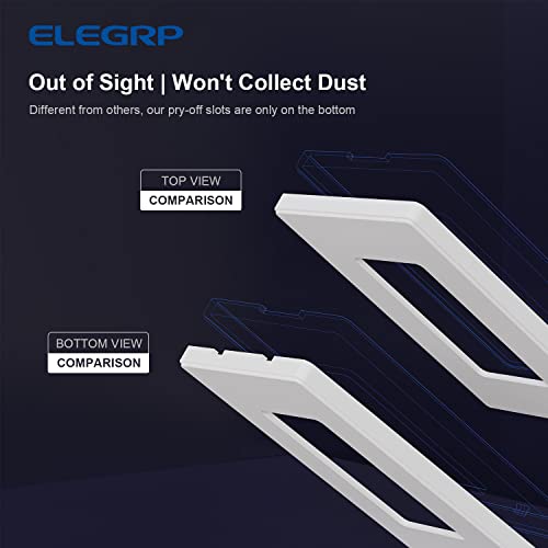 ELEGRP 3-Gang Screwless Decorative Wall Plates, Mid-Size Unbreakable Thermoplastic Faceplate Cover for Decorator Receptacle Outlet Switch, UL Listed (1 Pack, Matte White) - Image 3