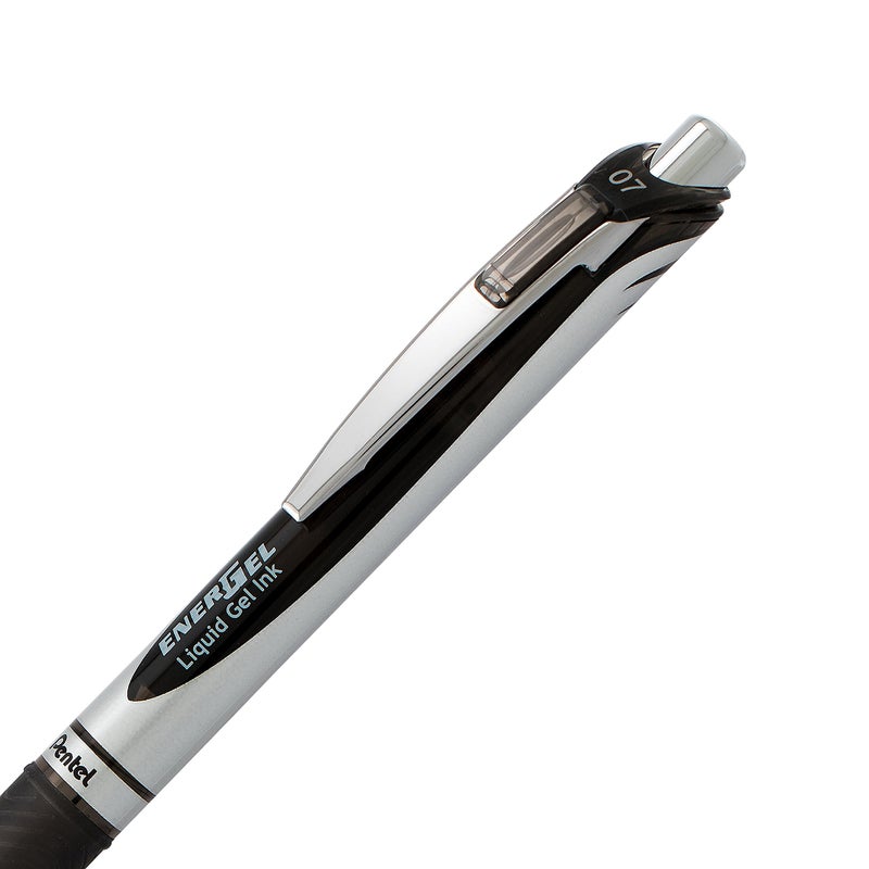 Pentel قلم جل سائل قابل للسحب من بنتل EnerGel RTX، (0.7 مم)، خط متوسط، طرف معدني، حبر أسود، عبوة من 2 (BL77BP2A) - Image 3