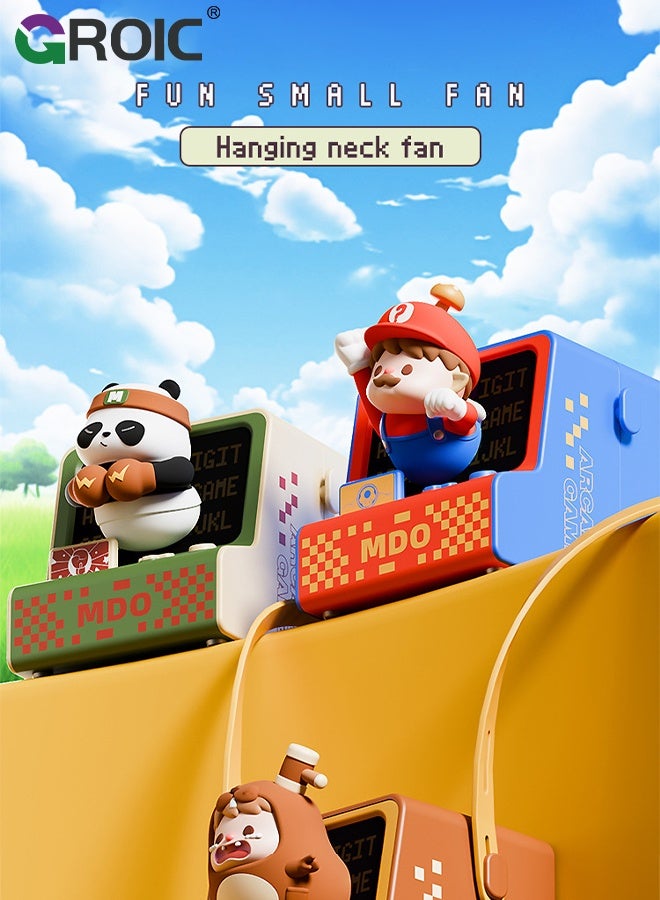 GROIC Super Plumber Neck Fan, Portable Mini Fan For Students Battery Handheld Fan, Rechargeable Small Fan, Outdoor Ventilador Cooling USB Game Console Fan - Image 2