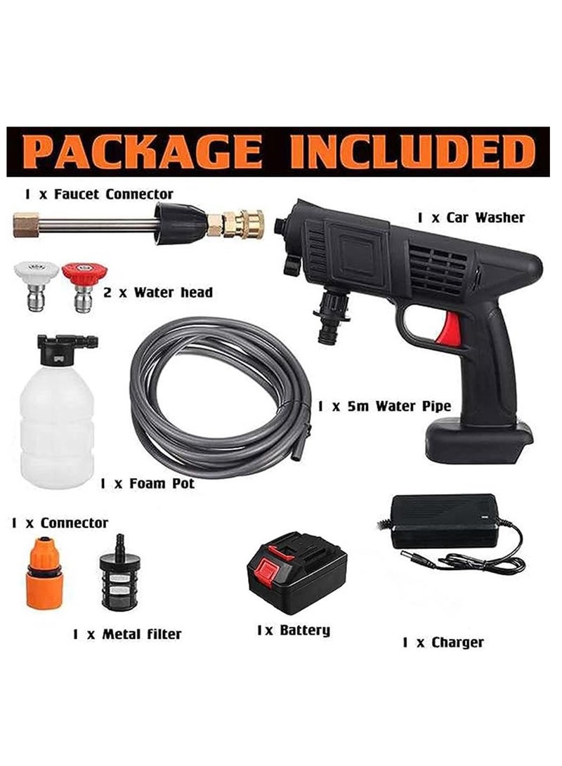 Cordless Pressure Washer - Handheld 50PSI Electric Pressure Cleaner with Battery and Charger 48V 1500mAh Rechargeable Pressure Washer for Washing Cars, Watering Flowers, Cleaning Floors - Image 2