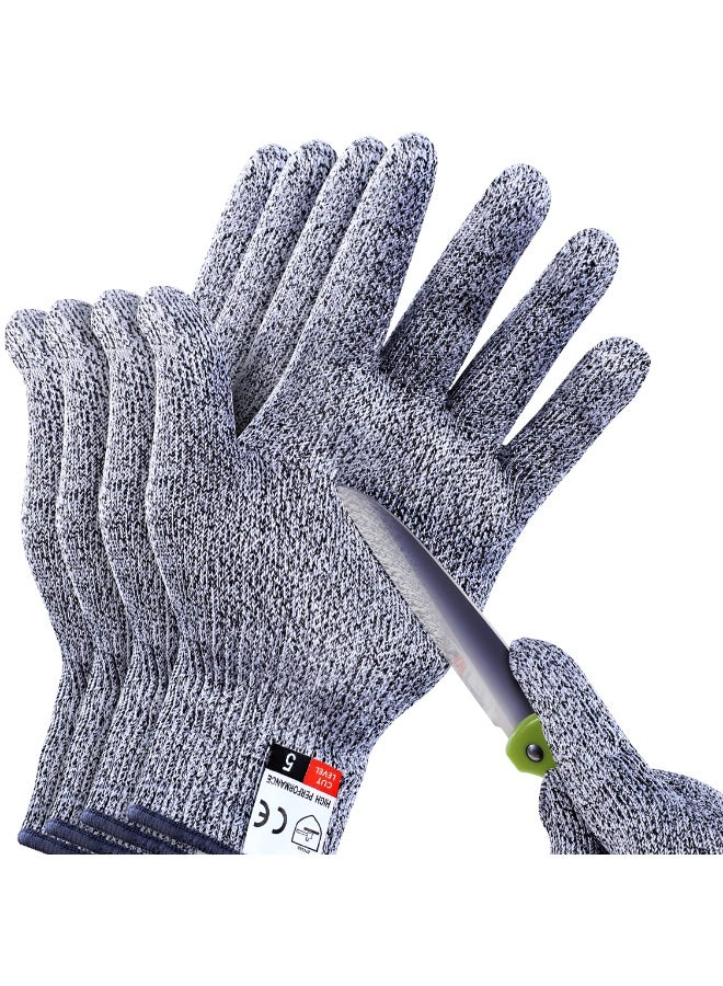 4 PCS (M+L) Cut Resistant Gloves Level 5 Protection Kitchen Safety Anti Cutting Gloves for Meat Cutting Wood Carving Mandolin Slicing Oyster Shucking - Image 1