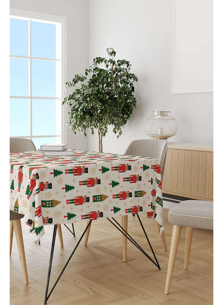 Cango Home Red Green New Year Themed Digital Printed Tablecloth CGH795-MS