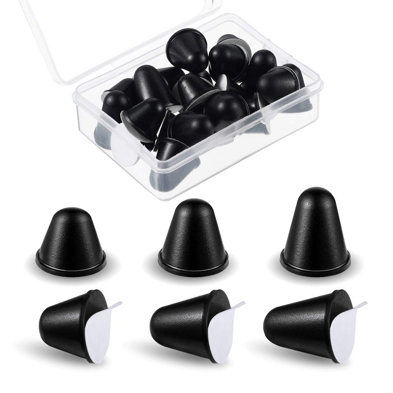 سكايليتي 24 قطعة من واقيات المطاط المخروطية السوداء 3 أحجام مختلفة موسع واقي أرجل مطاطية طويلة فواصل لأبواب الخزائن ومكبرات الصوت ومضخمات الصوت وأجهزة الكمبيوتر المحمولة والأجهزة المنزلية