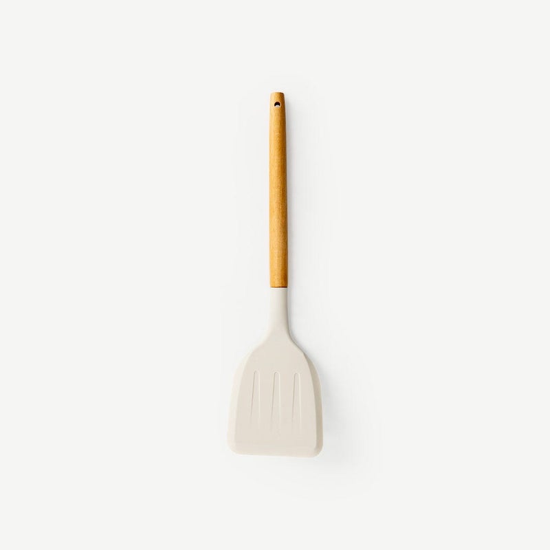 OC HOME Floren Spatula - White with Wooden Handle