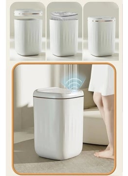 Chef Desing Baysa Smart Technological Trash Can Automatic Open Close Sensor Kitchen Bathroom Home 20L White-Black  - Image 2