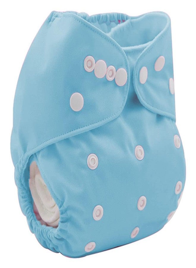 Kritiu Adjustable Reusable Washable Cloth Diaper With Insert Pad for Baby Girls & Boys | Eco-Friendly & Soft | One-Size Fits All | Ideal for Newborns to Toddlers | Sky-1, Set of 2 - Image 2