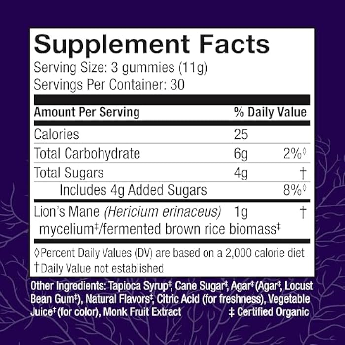 Host Defense Mushrooms Lion's Mane Gummies - Brain Health Support - Mushroom Supplement to Support Focus & Memory Function - Immune & Nervous System Support - Blueberry, 90 Gummies* - Image 2