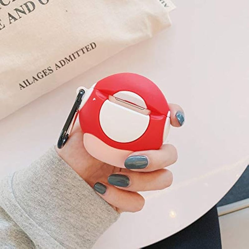 ZOEAST(TM) AirPods Case,Thick Soft Portable Buckle Protective Shockproof Silicone Skin Cover Case Compatible with Apple AirPods Earphone 2&1 Wireless Charging Case (Mushroom) - Image 4