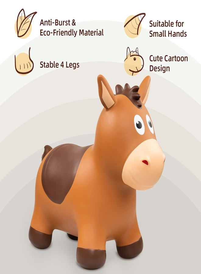 ZOOJOY Bouncy Horse Hopping Toys, Inflatable Animal Horse Toys for Toddlers, Outdoor Indoor Bounce and Ride On Bouncer for Boys Girls, Birthday Gifts for 18 Months 2 3 4 5 6 Year Old with Pump - Image 5
