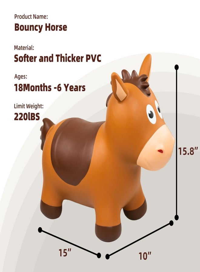 ZOOJOY Bouncy Horse Hopping Toys, Inflatable Animal Horse Toys for Toddlers, Outdoor Indoor Bounce and Ride On Bouncer for Boys Girls, Birthday Gifts for 18 Months 2 3 4 5 6 Year Old with Pump - Image 4