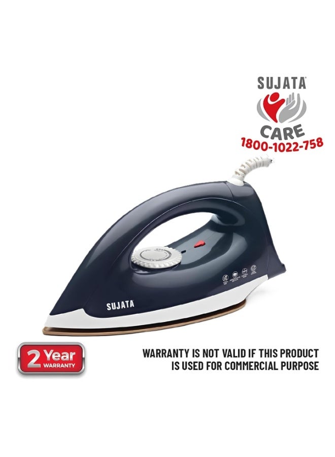 Sujata Smooth Slide 1100 Watts , Stainless Steel Dry Iron | Overheat Protection Thermal Fuse | American Heritage Double Coat Non-stick | Designed for Tricky Areas - Image 2