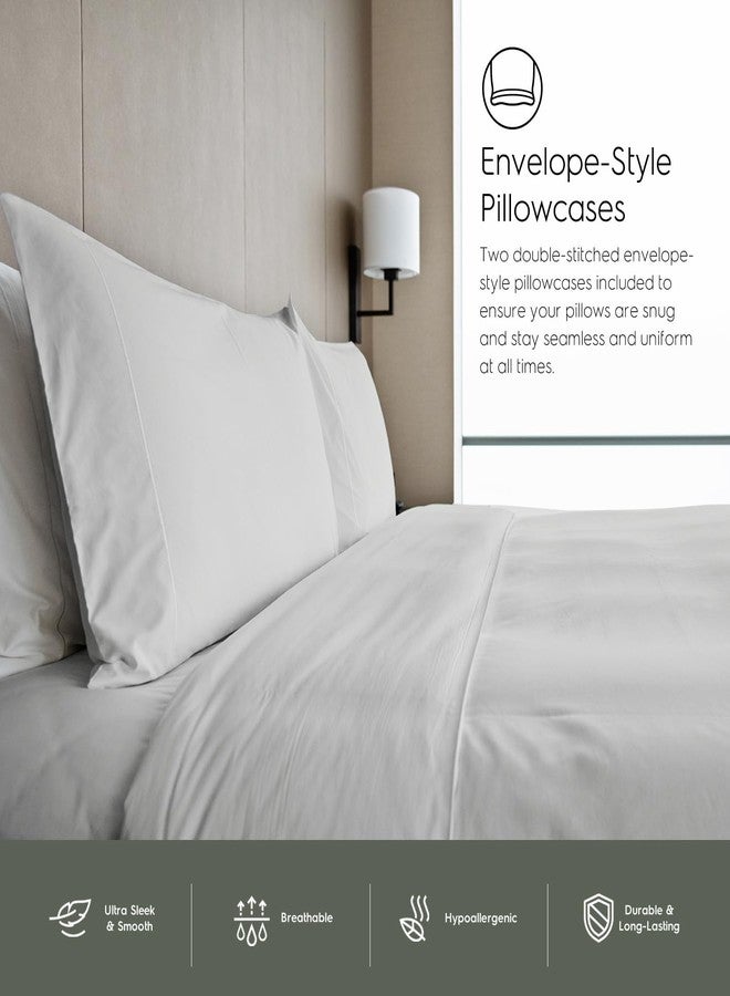 Tafts Duvet Cover Twin Size, 2 Piece Set, Pure 100% Viscose Derived from Bamboo, Luxuriously Soft, Silky Smooth and Cooling, 1 Pillowcase (Twin, Light Grey) - Image 5
