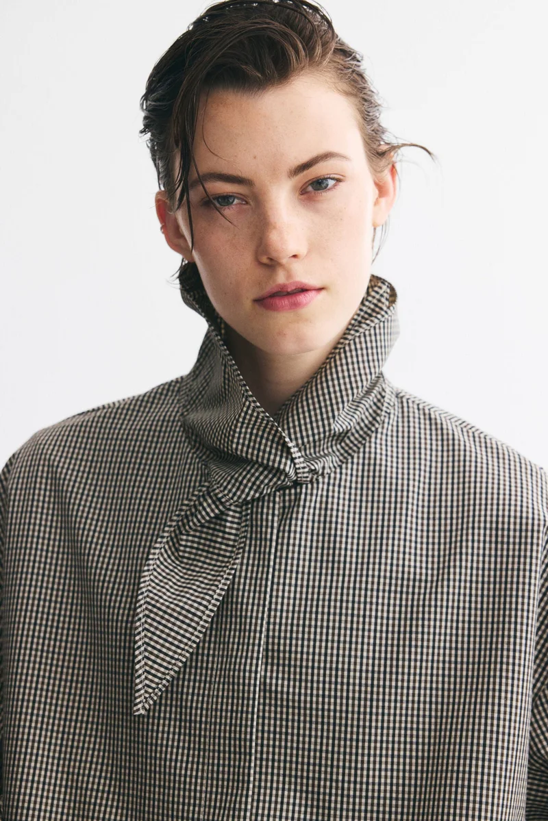 H&M  Scarf-collar bubble-hem jacket for Women | Best Price UAE