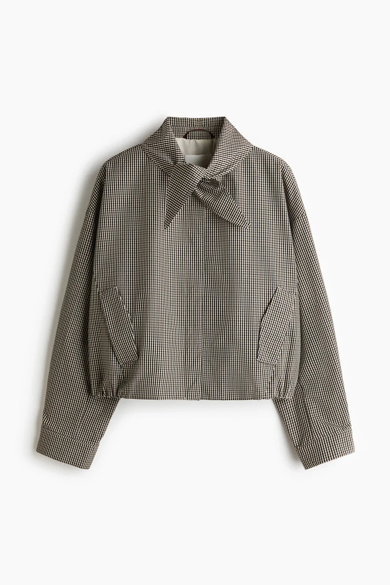 H&M  Scarf-collar bubble-hem jacket for Women | Best Price UAE
