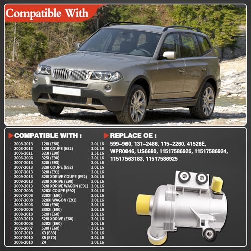 DWLDMLWC N52 3.0L V6 Engine Electric Water Pump for BMW 328i 2007-2013 325i 330i 328xi 328i Drive 330xi 528i 530i 528xi 528xi Drive 525i 525xi 530xi 325xi 128i X5 X3 Z4,Reference# 11517546994 - Image 2