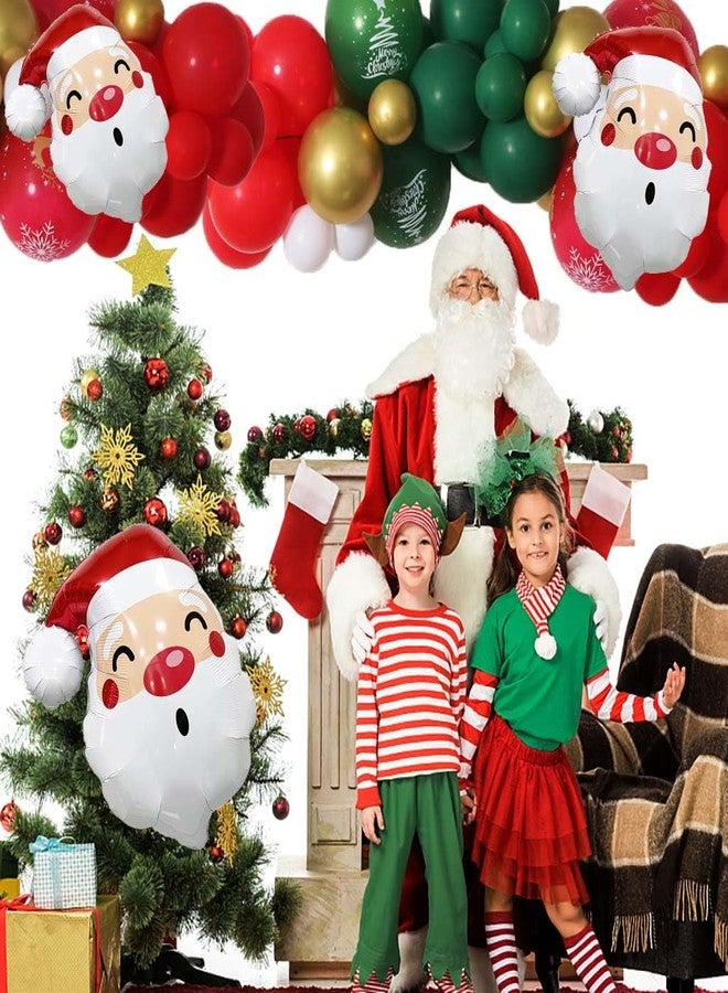 QZMCEAGS Father Christmas Santa Claus Balloons - Head Balloons for Christmas-Themed Party Supplies Decorations - 3pcs - Image 2
