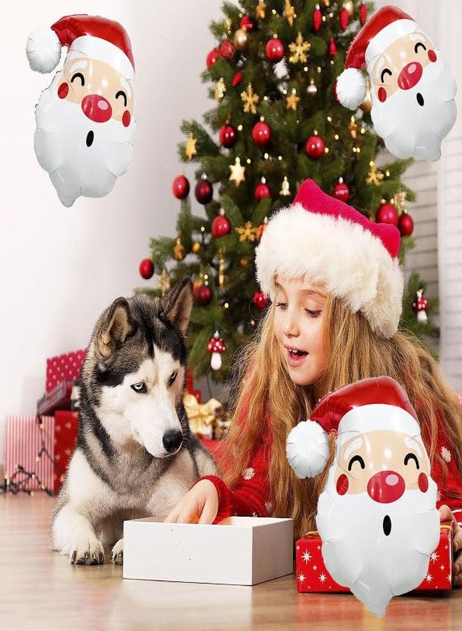 QZMCEAGS Father Christmas Santa Claus Balloons - Head Balloons for Christmas-Themed Party Supplies Decorations - 3pcs - Image 5
