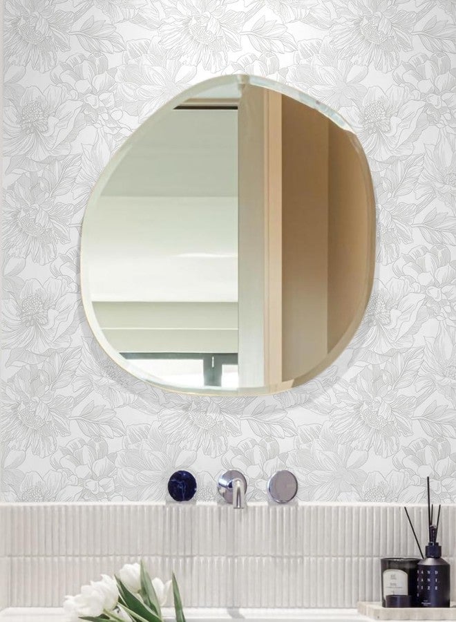 Dimoon 236"x17.3" Peel and Stick Wallpaper Contact Paper Floral Modern White Wallpaper Removable Wall Paper Self Adhesive Boho Contact Paper for Cabinets Drawers Gray Vintage Bedroom Thicken Vinyl - Image 5