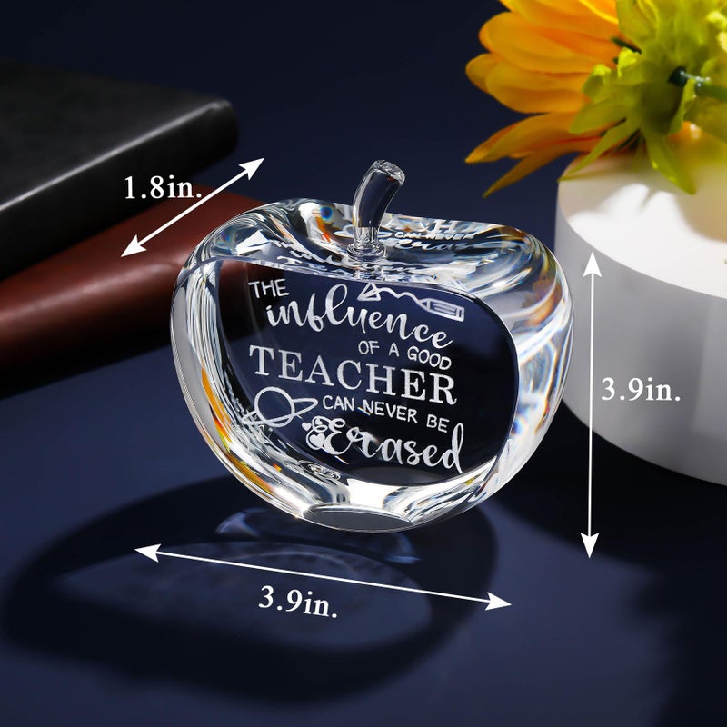 Movdyka Teacher Appreciation Crystal Apple Paperweight - Engraved Thank You Gifts for Retirement, Best Teacher Ever Gifts - Image 5