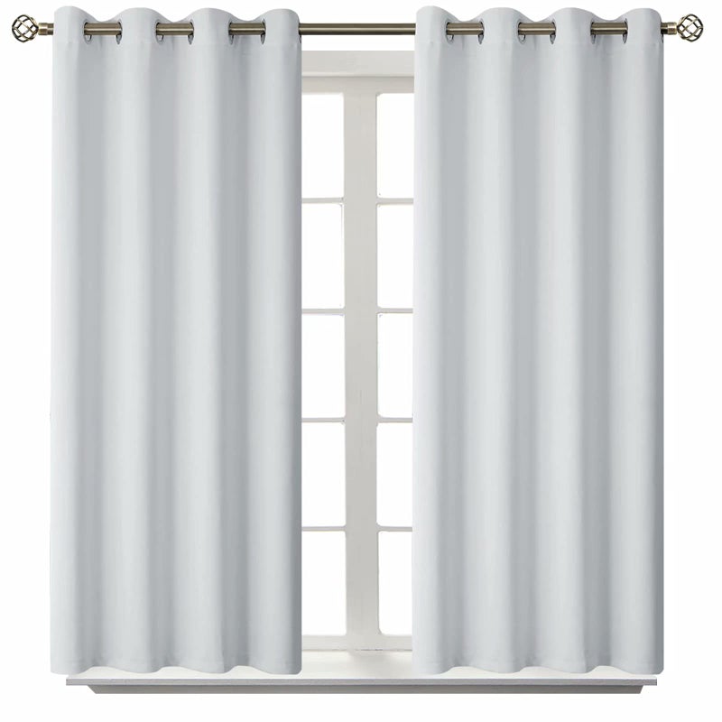 BGment Bgress Room الستائر الستائر 45 بوصة - الستائر الحرارية المعزولة الحرارية ستائر معالجة النافذة لغرفة النوم 2 لوحات 52 × 45 بوصة أبيض رمادي - Image 1