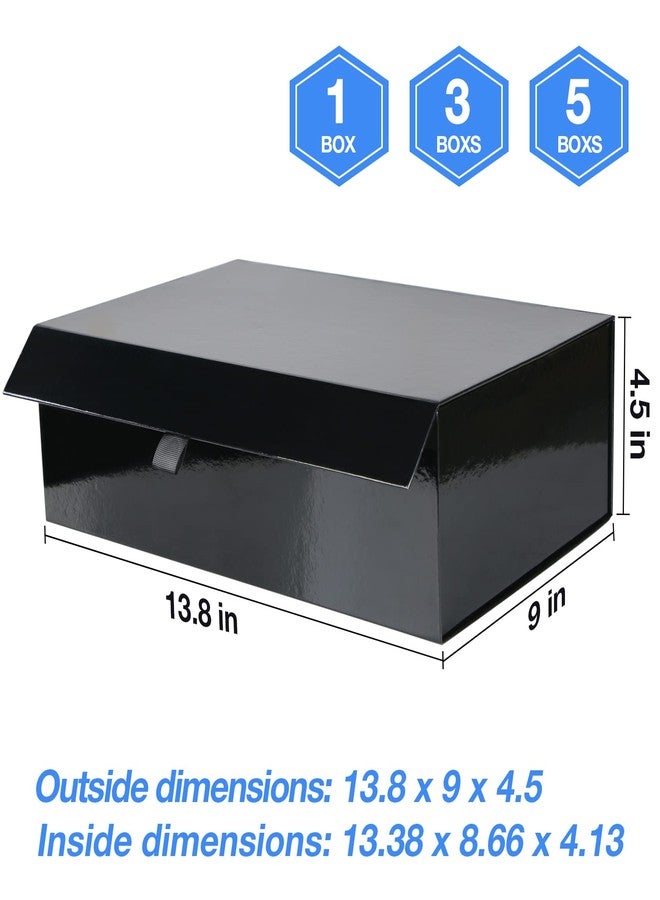 Aimyoo White Collapsible Gift Box with Magnetic Closure Lids 13.8x9x4.3 in, Bridesmaid Groomsmen Proposal Box, Large Rectangle Box for Present Graduation Storage 3 Pack - Image 4