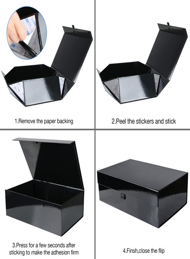Aimyoo White Collapsible Gift Box with Magnetic Closure Lids 13.8x9x4.3 in, Bridesmaid Groomsmen Proposal Box, Large Rectangle Box for Present Graduation Storage 3 Pack - Image 2