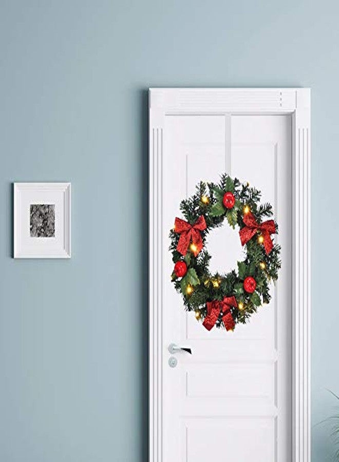 HiGift 2 Pack Wreath Hanger for Front Door White, Long Metal Over The Door Hook for Christmas and Party Wreath Making Decoration, Hanging Clothing, Towels, Wreaths, Bags, White - 15" and 12" - Image 5