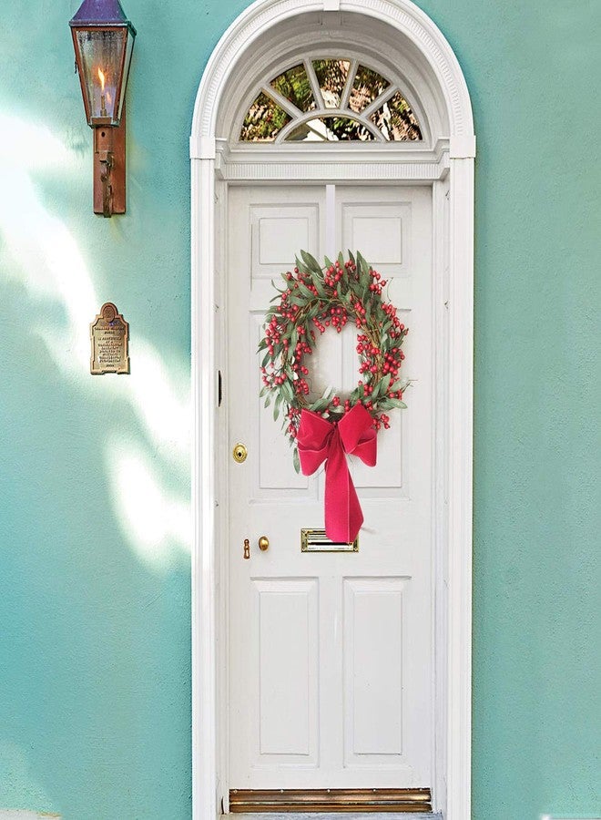 HiGift 2 Pack Wreath Hanger for Front Door White, Long Metal Over The Door Hook for Christmas and Party Wreath Making Decoration, Hanging Clothing, Towels, Wreaths, Bags, White - 15" and 12" - Image 2