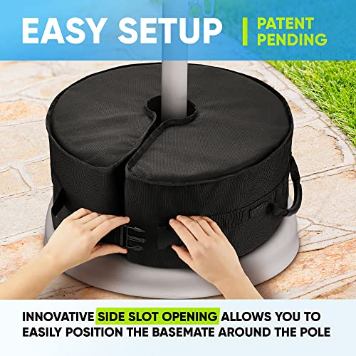 Rhino BaseMate 18" Round Umbrella Base Weight with Side-Slot Opening – Fits Offset, Cantilever & Outdoor Patio Umbrellas – Easy Setup – Black - Image 3