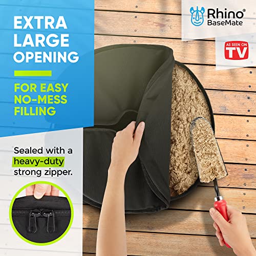 Rhino BaseMate 18" Round Umbrella Base Weight with Side-Slot Opening – Fits Offset, Cantilever & Outdoor Patio Umbrellas – Easy Setup – Black - Image 2